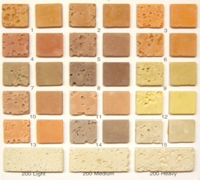Coral Stone architectural Custom Cast Stone color Chart